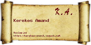Kerekes Amand névjegykártya