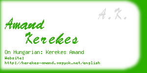 amand kerekes business card